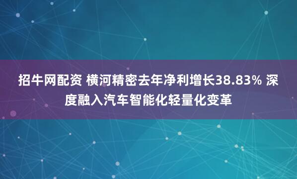 招牛网配资 横河精密去年净利增长38.83% 深度融入汽车智能化轻量化变革